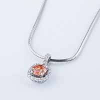 14K White Gold Pendant with 20 Round-Cut Lab-Created Diamonds 0.975 CT.TW - изображение 4