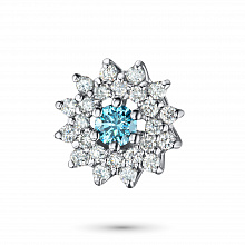 14K White Gold Pendant with 25 Round-Cut Lab-Created Diamonds 0.433 CT.TW