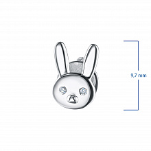 Sterling Silver Earring Studs with 4 Round-Cut Lab-Created Diamonds 0.034 CT.TW