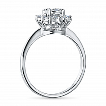 Sterling Silver Ring with 19 Round-Cut Lab-Created Diamonds 0.36 CT.TW