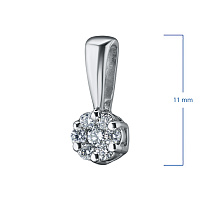 Sterling Silver Pendant with 7 Round-Cut Lab-Created Diamonds 0.088 CT.TW - изображение 2