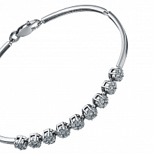 14K White Gold Bracelet with 63 Round-Cut Lab-Created Diamonds 1.128 CT.TW