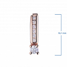 14K Rose Gold Earrings with 14 Round-Cut Lab-Created Diamonds 0.598 CT.TW