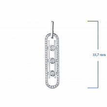 14K White Gold Pendant with 54 Round-Cut Lab-Created Diamonds 0.349 CT.TW