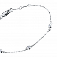 Sterling Silver Bracelet with 3 Round-Cut Lab-Created Diamonds 0.124 CT.TW
