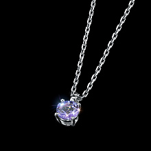 Sterling Silver Pendant with 1 Round-Cut Tanzanite 0.482 CT.TW