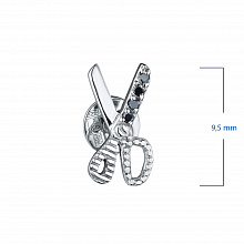 14K White Gold Earring Studs with 8 Round-Cut Lab-Created Diamonds 0.037 CT.TW