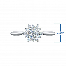 Sterling Silver Ring with 19 Round-Cut Lab-Created Diamonds 0.262 CT.TW