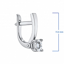 14K White Gold Earrings with 18 Round-Cut Lab-Created Diamonds 0.282 CT.TW