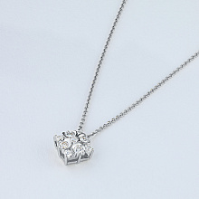 Sterling Silver Pendant with 9 Round-Cut Lab-Created Diamonds 0.456 CT.TW