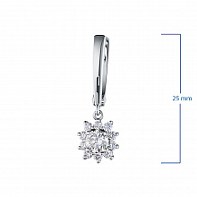 14K White Gold Earrings with 22 Round-Cut Lab-Created Diamonds 1.479 CT.TW