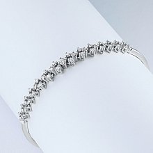 14K White Gold Bracelet with 43 Round-Cut Lab-Created Diamonds 0.974 CT.TW