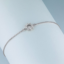 14K White Gold Bracelet with 8 Round-Cut Lab-Created Diamonds 0.13 CT.TW