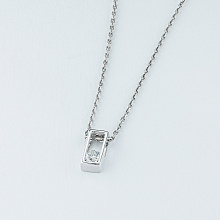 White Gold Pendant with 1 Round-Cut Diamond 0.189 CT.TW