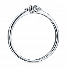 Sterling Silver Ring with 3 Round-Cut Lab-Created Diamonds 0.112 CT.TW