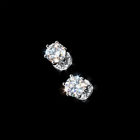 14K White Gold Earring Studs with 2 Round-Cut Lab-Created Diamonds 1.457 CT.TW - изображение 3