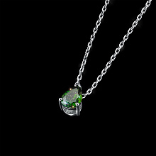 Sterling Silver Pendant with 1 Pear-Cut Chromdiopside 0.77 CT.TW