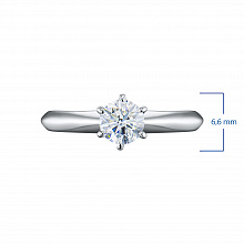 14K White Gold Ring with 1 Round-Cut Lab-Created Diamond 1.052 CT.TW