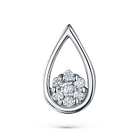 Sterling Silver Pendant with 7 Round-Cut Lab-Created Diamonds 0.071 CT.TW - изображение 1