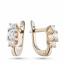 14K Rose Gold Earrings with 6 Round-Cut Lab-Created Diamonds 0.717 CT.TW