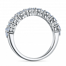 Sterling Silver Ring with 25 Round-Cut Lab-Created Diamonds 0.611 CT.TW