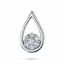 Sterling Silver Pendant with 7 Round-Cut Lab-Created Diamonds 0.071 CT.TW