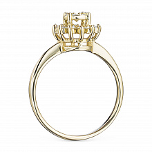 Yellow Gold Ring with 19 Round-Cut Diamonds 0.353 CT.TW