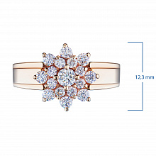 Rose Gold Ring with 17 Round-Cut Lab-Created Diamonds 0.925 CT.TW