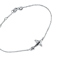 Sterling Silver Bracelet with 2 Round-Cut Lab-Created Diamonds 0.019 CT.TW - изображение 2