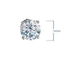 14K White Gold Earring Studs with 2 Round-Cut Lab-Created Diamonds 4.016 CT.TW - изображение 2