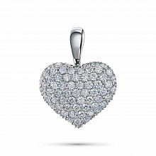 Sterling Silver Pendant with 64 Round-Cut Lab-Created Diamonds 0.735 CT.TW