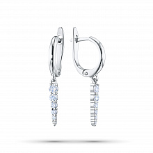 14K White Gold Earrings with 12 Round-Cut Lab-Created Diamonds 0.385 CT.TW