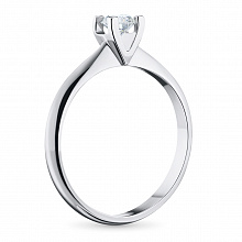 Sterling Silver Ring with 1 Round-Cut Lab-Created Diamond 0.299 CT.TW