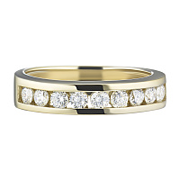 Yellow Gold Ring with 9 Round-Cut Lab-Created Diamonds 0.432 CT.TW - изображение 2