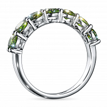 Sterling Silver Ring with 7 Round-Cut Chromdiopsides 2.053 CT.TW