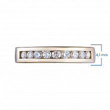 14K Rose Gold Ring with 9 Round-Cut Lab-Created Diamonds 0.386 CT.TW