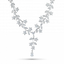14K White Gold Necklace with 196 Round-Cut Lab-Created Diamonds 4.637 CT.TW