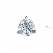 14K White Gold Pendant with 1 Round-Cut Lab-Created Diamond 1.033 CT.TW