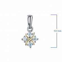 14K White and Yellow Gold Pendant with 4 Round-Cut Lab-Created Diamonds 0.143 CT.TW
