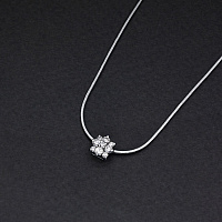 14K White Gold Pendant with 9 Round-Cut Lab-Created Diamonds 0.234 CT.TW - изображение 4