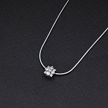 14K White Gold Pendant with 9 Round-Cut Lab-Created Diamonds 0.234 CT.TW