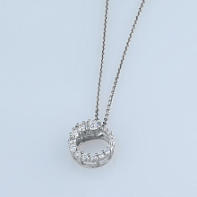 14K White Gold Pendant with 16 Round-Cut Lab-Created Diamonds 0.358 CT.TW