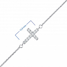 14K White Gold Bracelet with 11 Round-Cut Lab-Created Diamonds 0.162 CT.TW