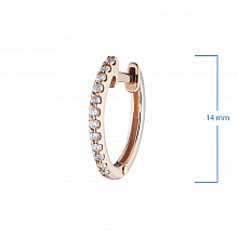 Rose Gold Earrings with 24 Round-Cut Diamonds 0.169 CT.TW