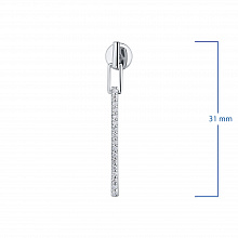 Sterling Silver Earring Studs with 34 Round-Cut Lab-Created Diamonds 0.274 CT.TW