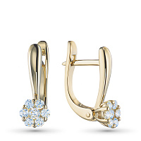 14K Yellow Gold Earrings with 14 Round-Cut Lab-Created Diamonds 0.305 CT.TW - изображение 5