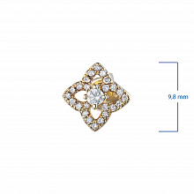 14K Yellow Gold Earring Studs with 50 Round-Cut Lab-Created Diamonds 0.466 CT.TW