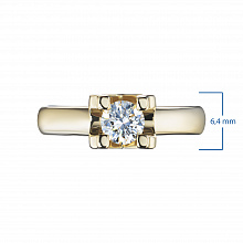 14K Yellow Gold Ring with 1 Round-Cut Lab-Created Diamond 1.019 CT.TW
