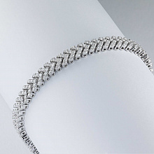 14K White Gold Bracelet with 281 Round-Cut Lab-Created Diamonds 4.145 CT.TW