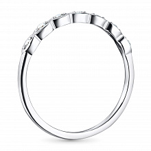 14K White Gold Ring with 7 Round-Cut Lab-Created Diamonds 0.054 CT.TW